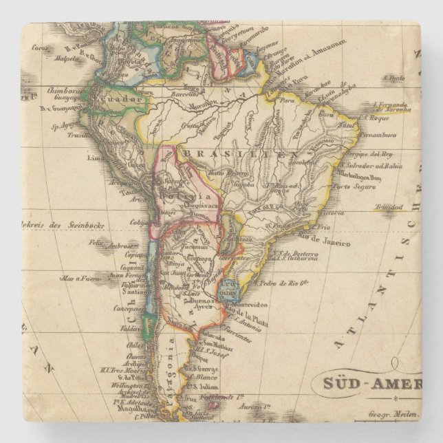Posavasos De Piedra Mapa suramericano (Anverso)