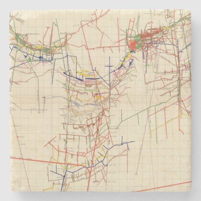 Posavasos De Piedra Mapas de mina de Comstock número IV (Anverso)