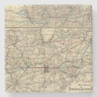 Posavasos De Piedra Mapas que muestran la Indiana