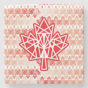 POSAVASOS DE PIEDRA MAPLE MADE WITH TRIANGLES CANADA FLAG BY MASANSER