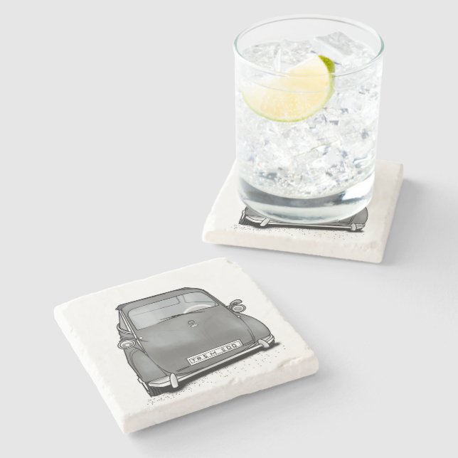 Posavasos De Piedra máquina retro (Lateral)