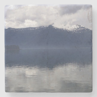 Posavasos De Piedra Mar de Alaska en tonos azules