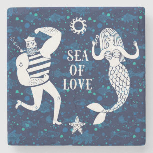 Posavasos De Piedra Mar del poster del amor
