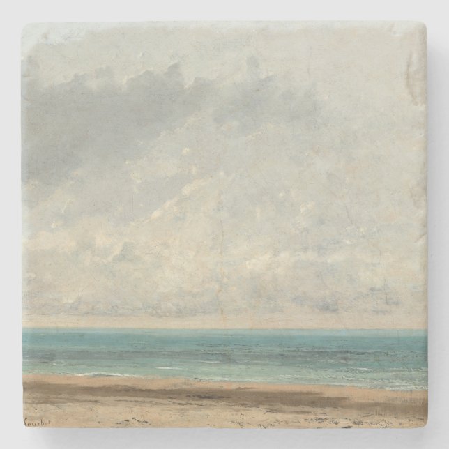 Posavasos De Piedra Mar tranquilo - Gustave Courbet (Anverso)