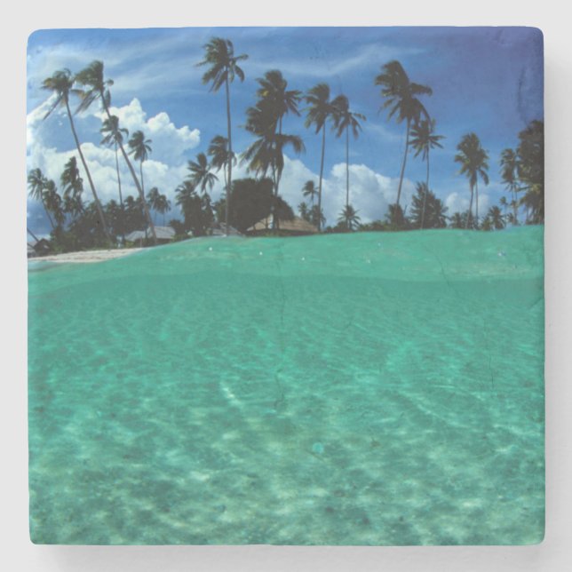 Posavasos De Piedra Mar y Isla, Indonesia (Anverso)
