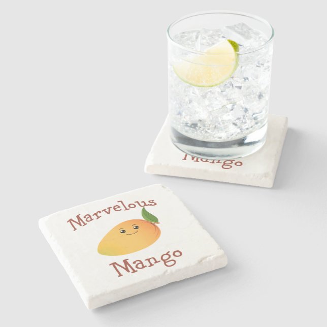Posavasos De Piedra Maravilloso Mango (Lateral)