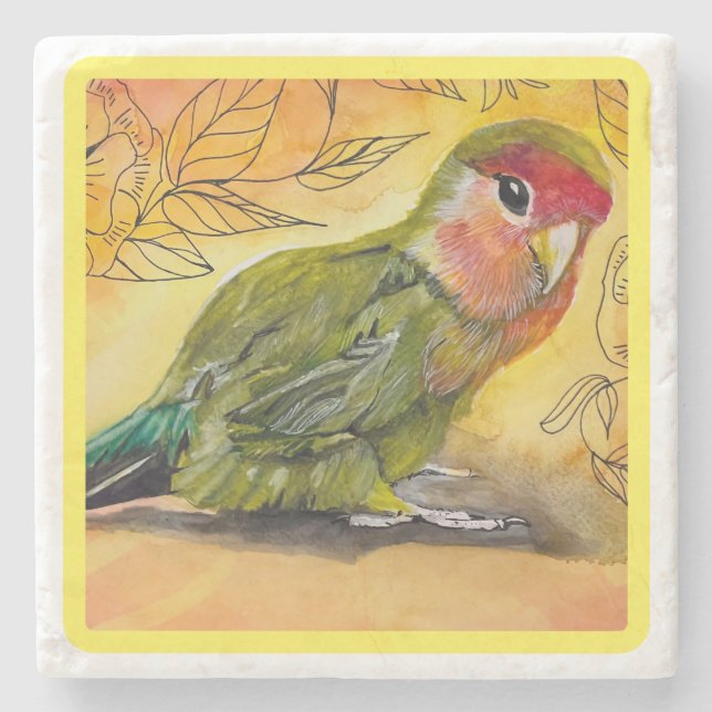 Posavasos De Piedra Marble Lovebird Coaster (Anverso)