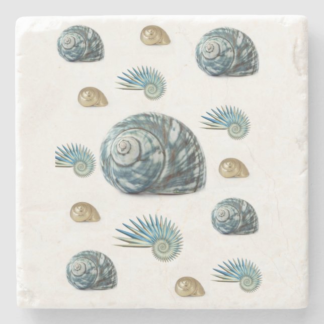 Posavasos De Piedra Marble Stone Coaster Seashell (Anverso)