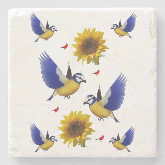 Posavasos De Piedra Marble Stone Coaster Sunflower (Anverso)