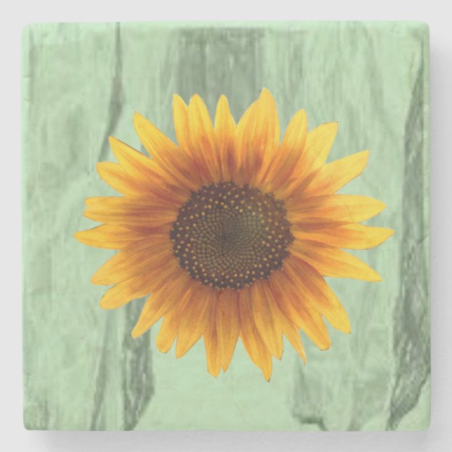 Posavasos De Piedra Marble Stone Coaster Sunflower (Anverso)