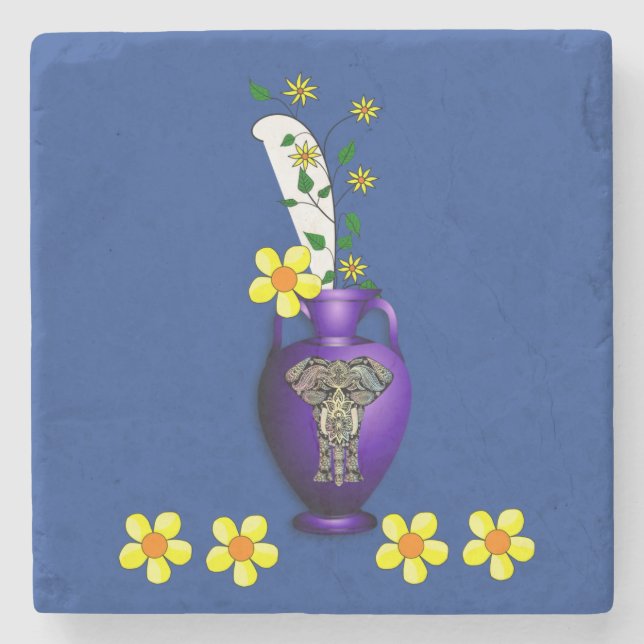 Posavasos De Piedra Marble Stone Coaster Sunflower (Anverso)