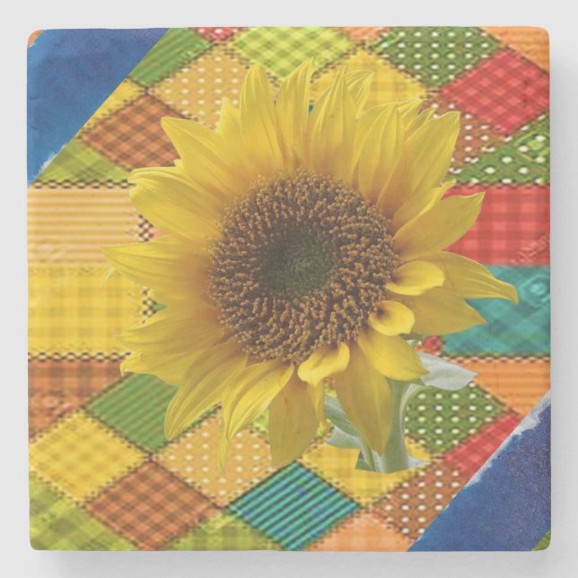 Posavasos De Piedra Marble Stone Coaster Sunflower (Anverso)