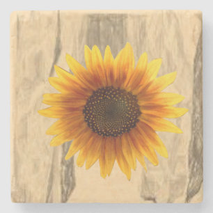 Posavasos De Piedra Marble Stone Coaster Sunflower