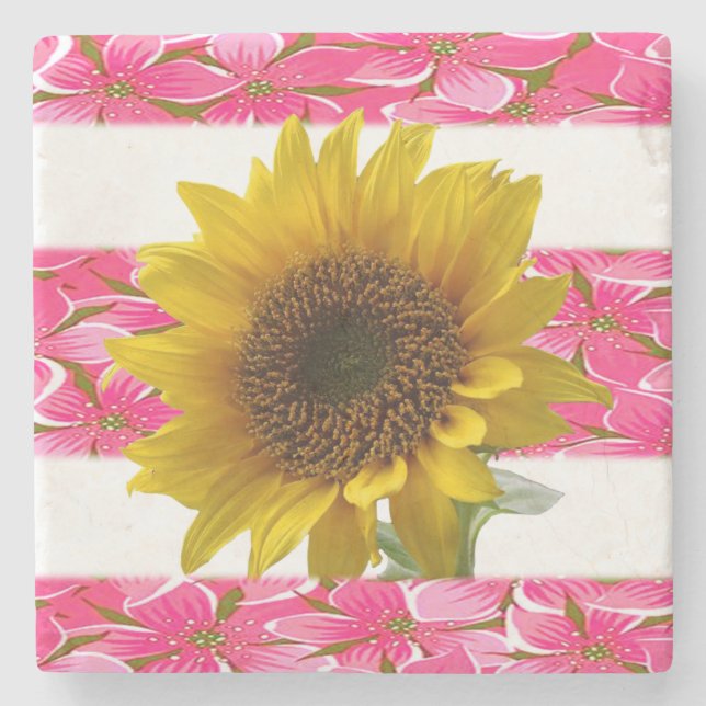Posavasos De Piedra Marble Stone Coaster Sunflower (Anverso)
