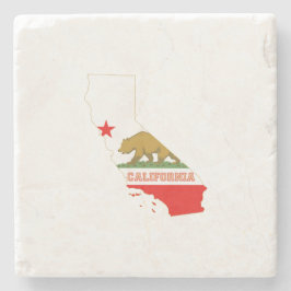 Posavasos De Piedra Marca de estado de forma de mapa de California