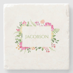 Posavasos De Piedra Marco de primavera - Pascua de piedra Personalizad