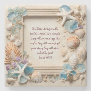 Posavasos De Piedra Marco de sueños de conchas marinas