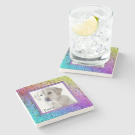 Posavasos De Piedra [Marco floral arcoiris] Resumen