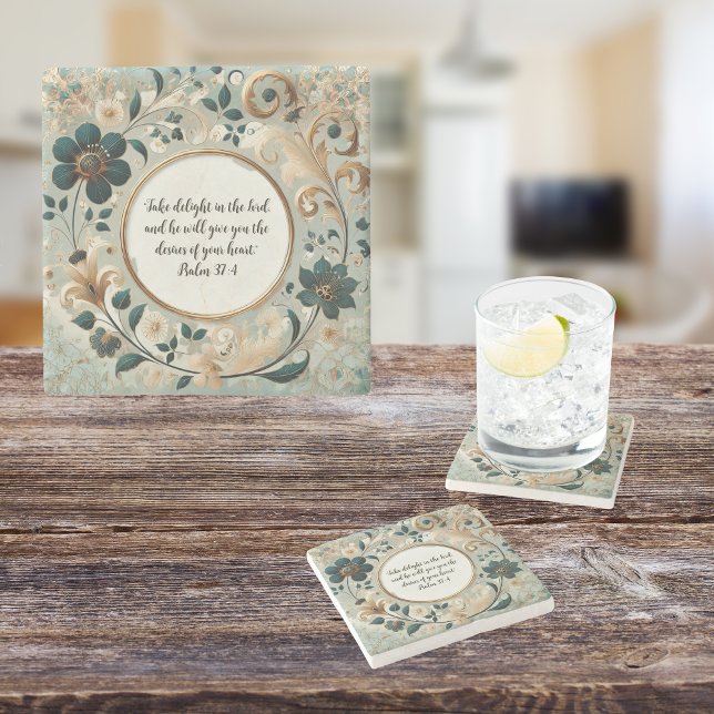 Posavasos De Piedra Marco Verde Marrón Personalizable Verso (Subido por el creador)