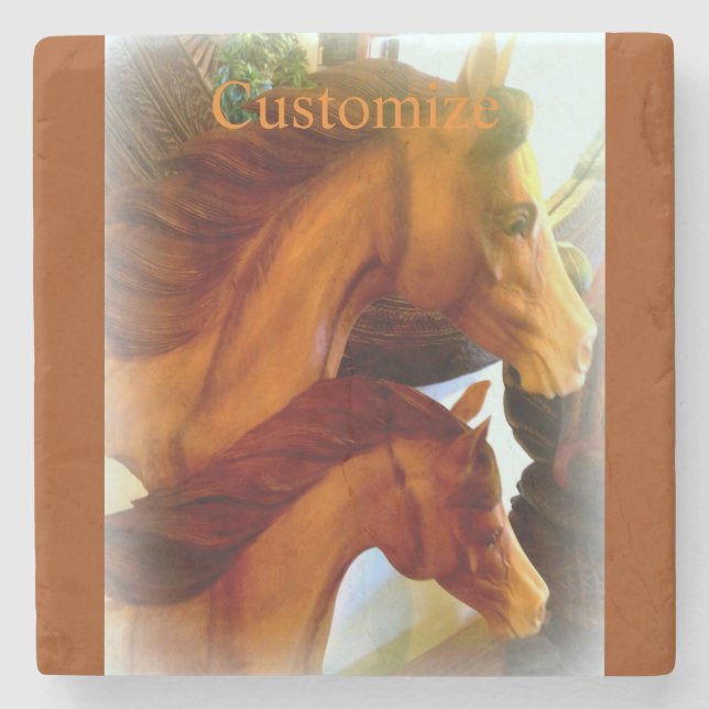 Posavasos De Piedra Mare y pony Thunder_Cove (Anverso)