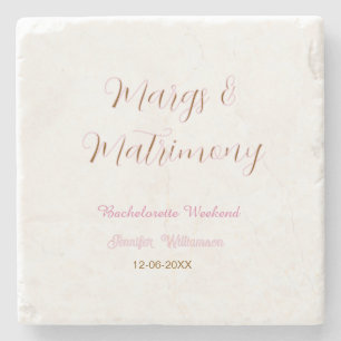 Posavasos De Piedra Margs y matrimonio agregar nombre fecha despedida