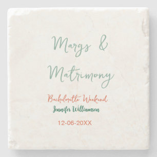 Posavasos De Piedra Margs y matrimonio agregar nombre fecha despedida