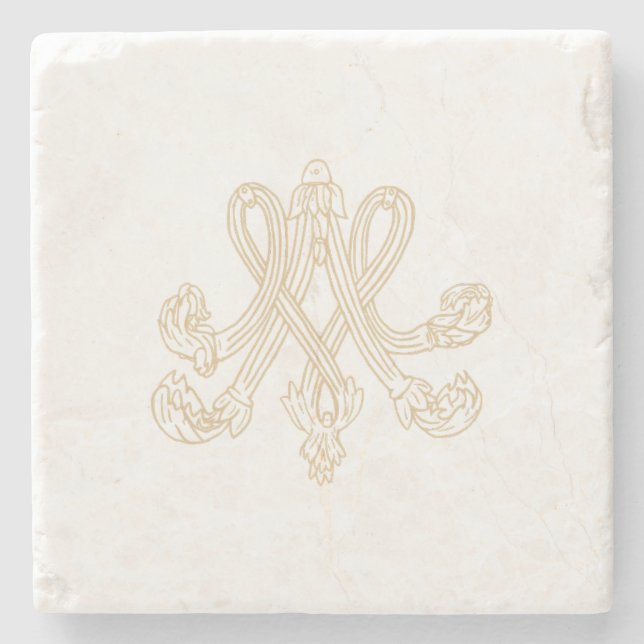 Posavasos De Piedra Marie Antoinette chic - Royal angustia de mono (Anverso)