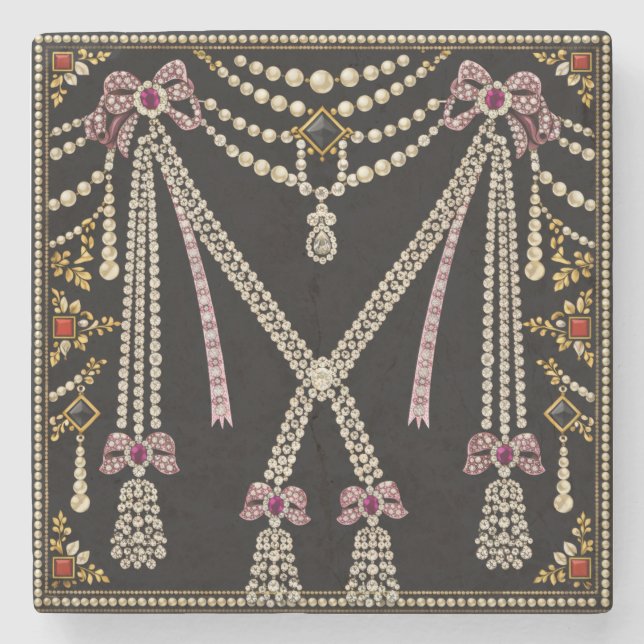 Posavasos De Piedra Marie Antoinette French Inspired Design Bejewelled (Anverso)