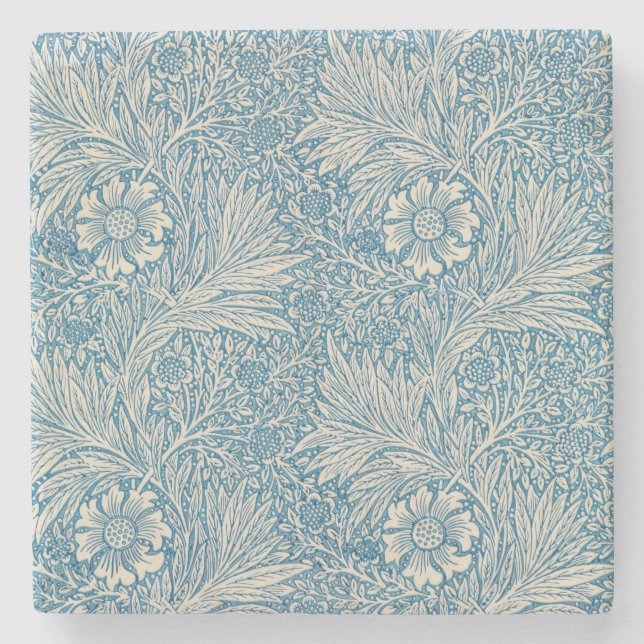 Posavasos De Piedra Marigoldes Azules (por William Morris) (Anverso)