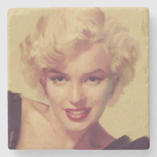 Posavasos De Piedra Marilyn en negro
