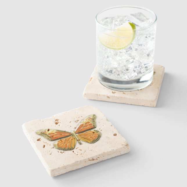 Posavasos De Piedra Mariposa (Lateral)