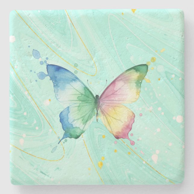 Posavasos De Piedra Mariposa (Anverso)