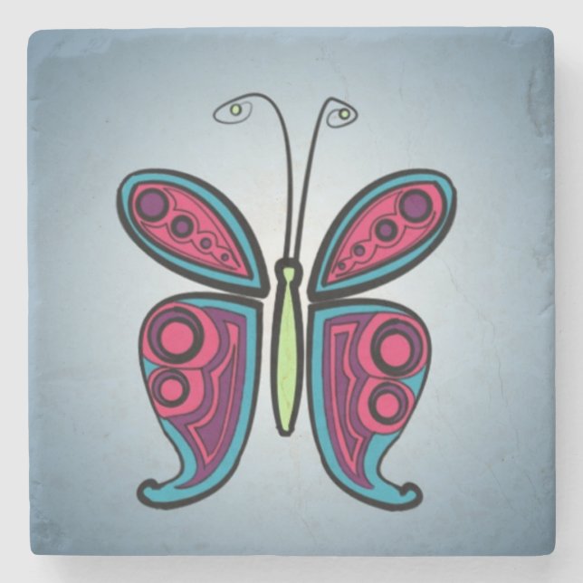 Posavasos De Piedra Mariposa (Anverso)