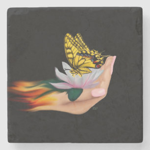 Posavasos De Piedra Mariposa en Lotus Bloom