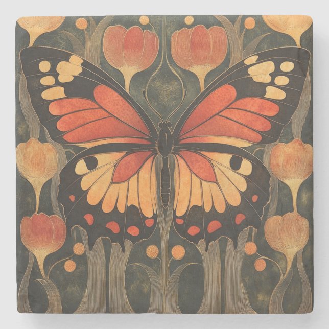 Posavasos De Piedra Mariposa monarca (Anverso)