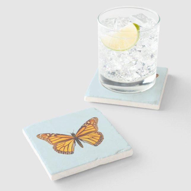 Posavasos De Piedra Mariposa monarca (Lateral)