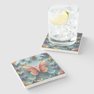 Posavasos De Piedra Mariposa Origami