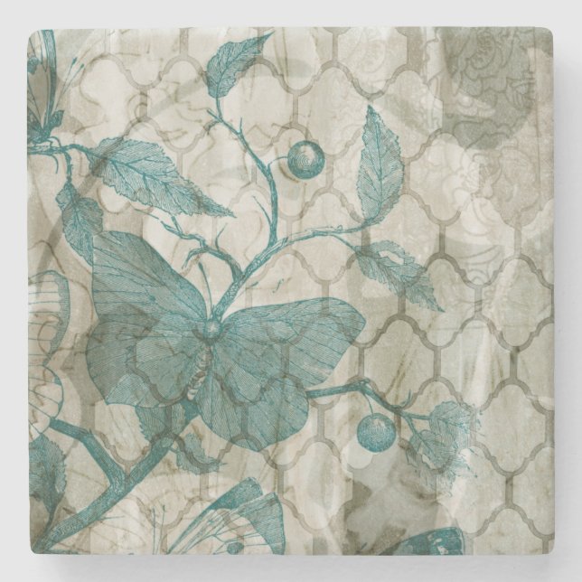 Posavasos De Piedra Mariposas árabes V (Anverso)