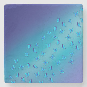 Posavasos De Piedra Mariposas azules encantadas