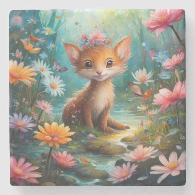 Posavasos De Piedra Mariposas de hongos mágicos (Anverso)