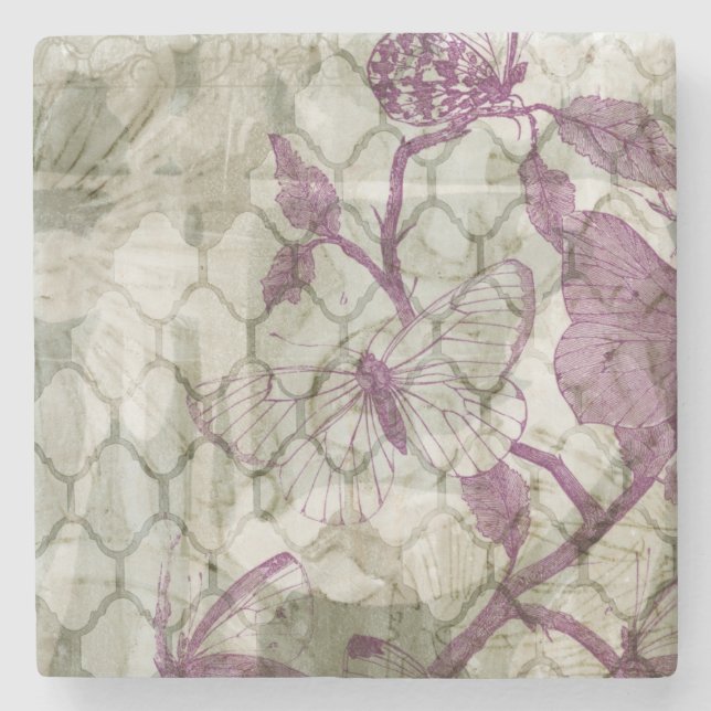 Posavasos De Piedra Mariposas del Arabesque IV (Anverso)