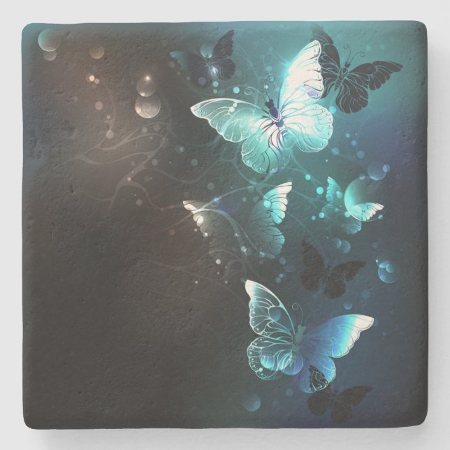 Posavasos De Piedra Mariposas nocturnas (Anverso)