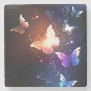 Posavasos De Piedra Mariposas nocturnas brillantes