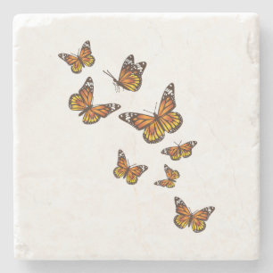 Posavasos De Piedra Mariposas voladoras - Butterfly Lover Gardener Ent