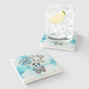 Posavasos De Piedra Mariposas y hongos Sueño Gran inspo positivo