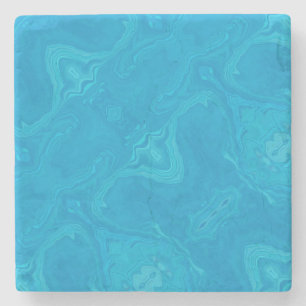 Posavasos De Piedra Mármol Azul Abstracto Personalizado