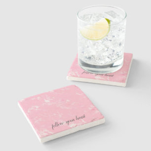 Posavasos De Piedra Mármol blanco rosado