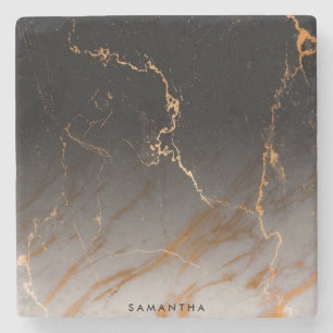 Posavasos De Piedra Mármol blanco y negro