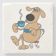 Posavasos de Piedra Mármol de Perro de Café