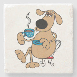 Posavasos de Piedra Mármol de Perro de Café